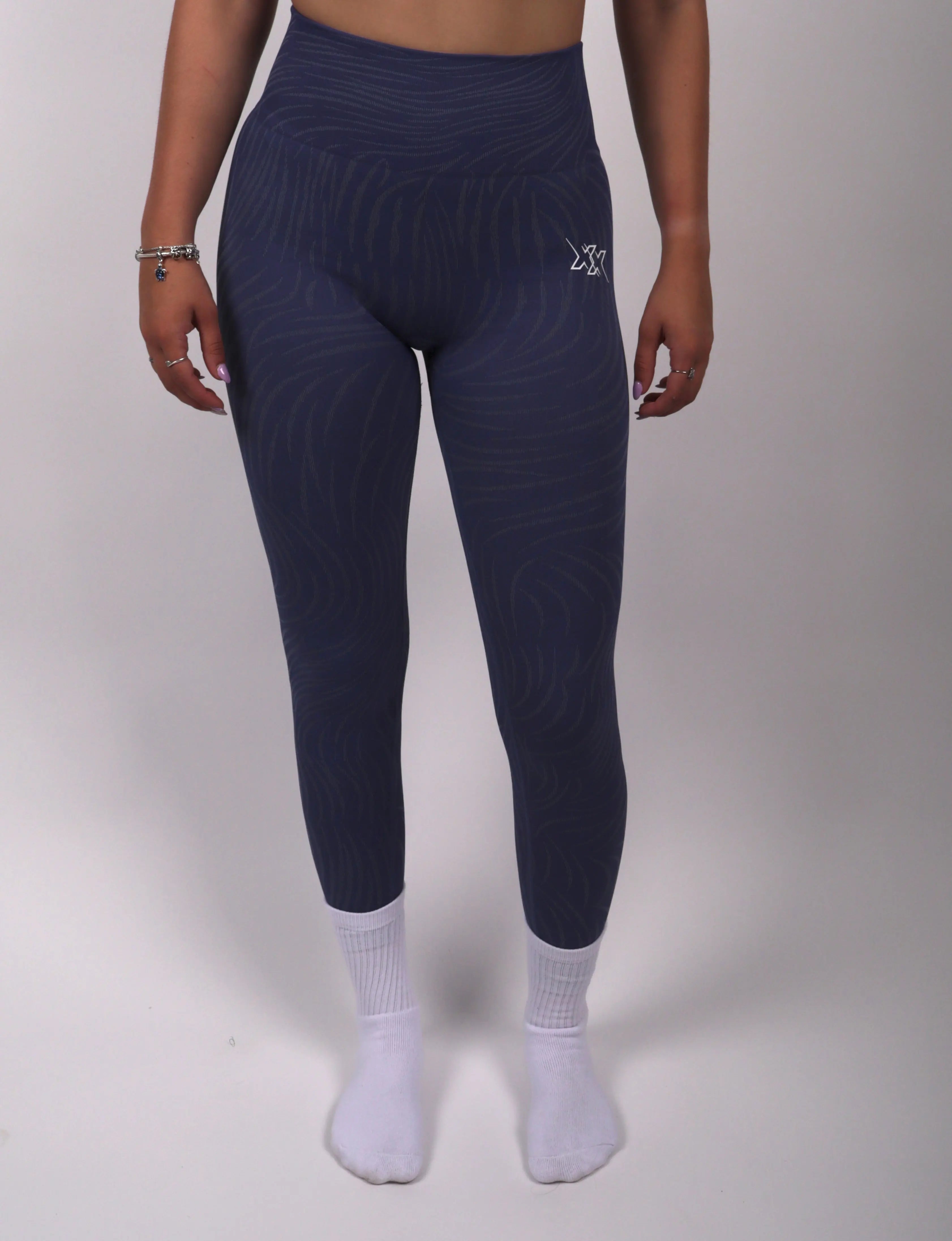 Blå lodjur prestanda leggings