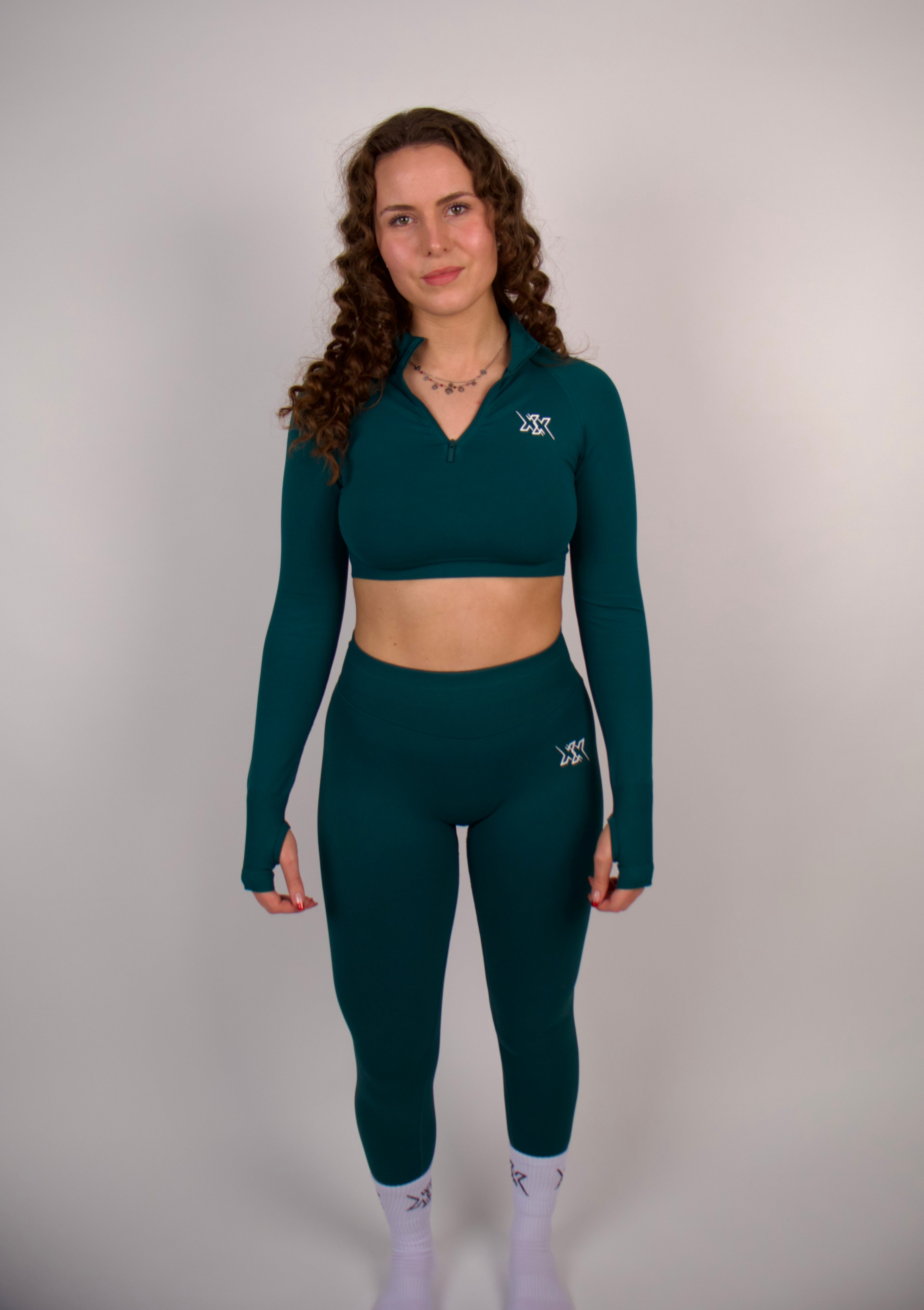 Extreme Crop Zipper – Deep Green