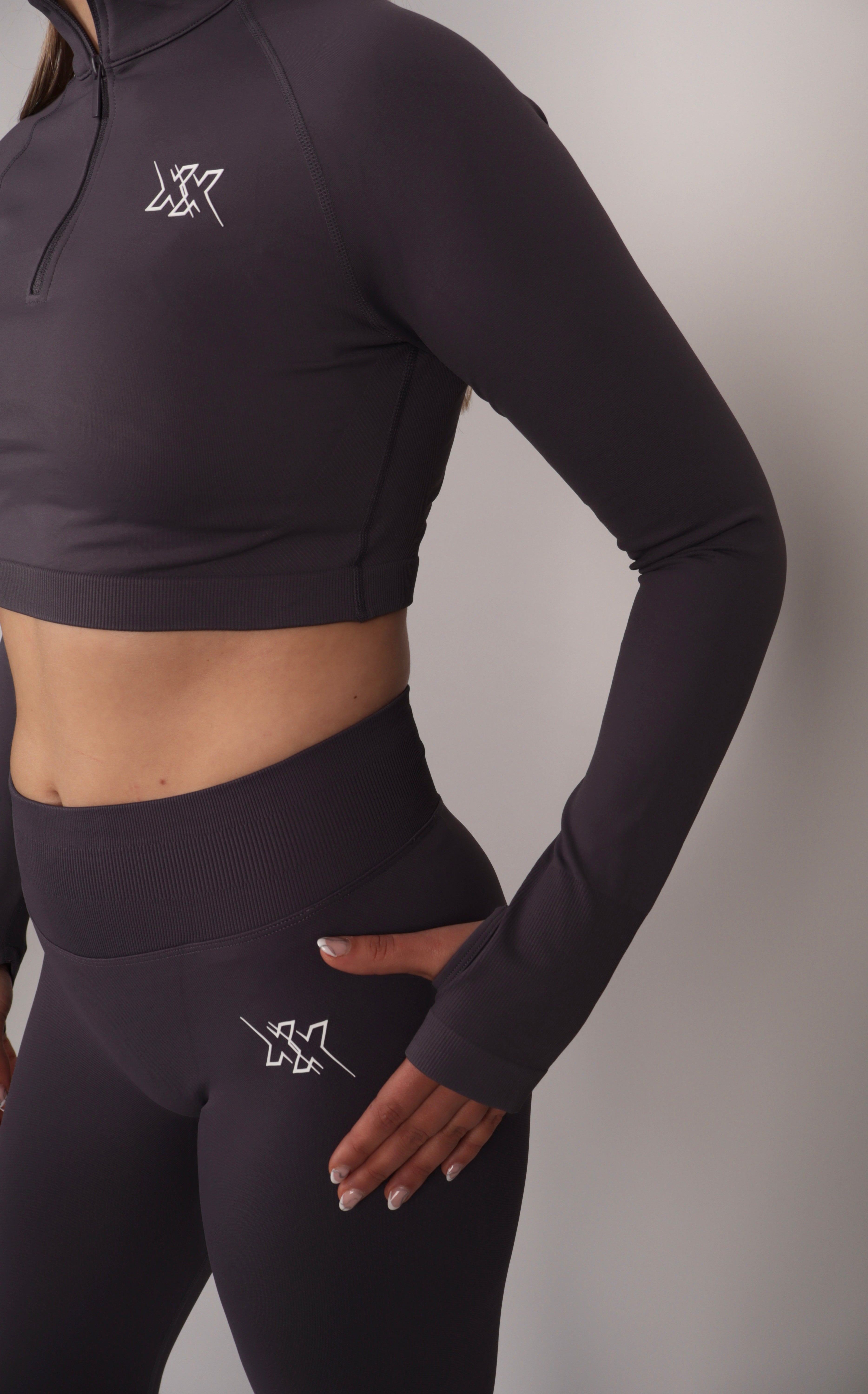 Extreme Crop Zipper – Mauve Purple