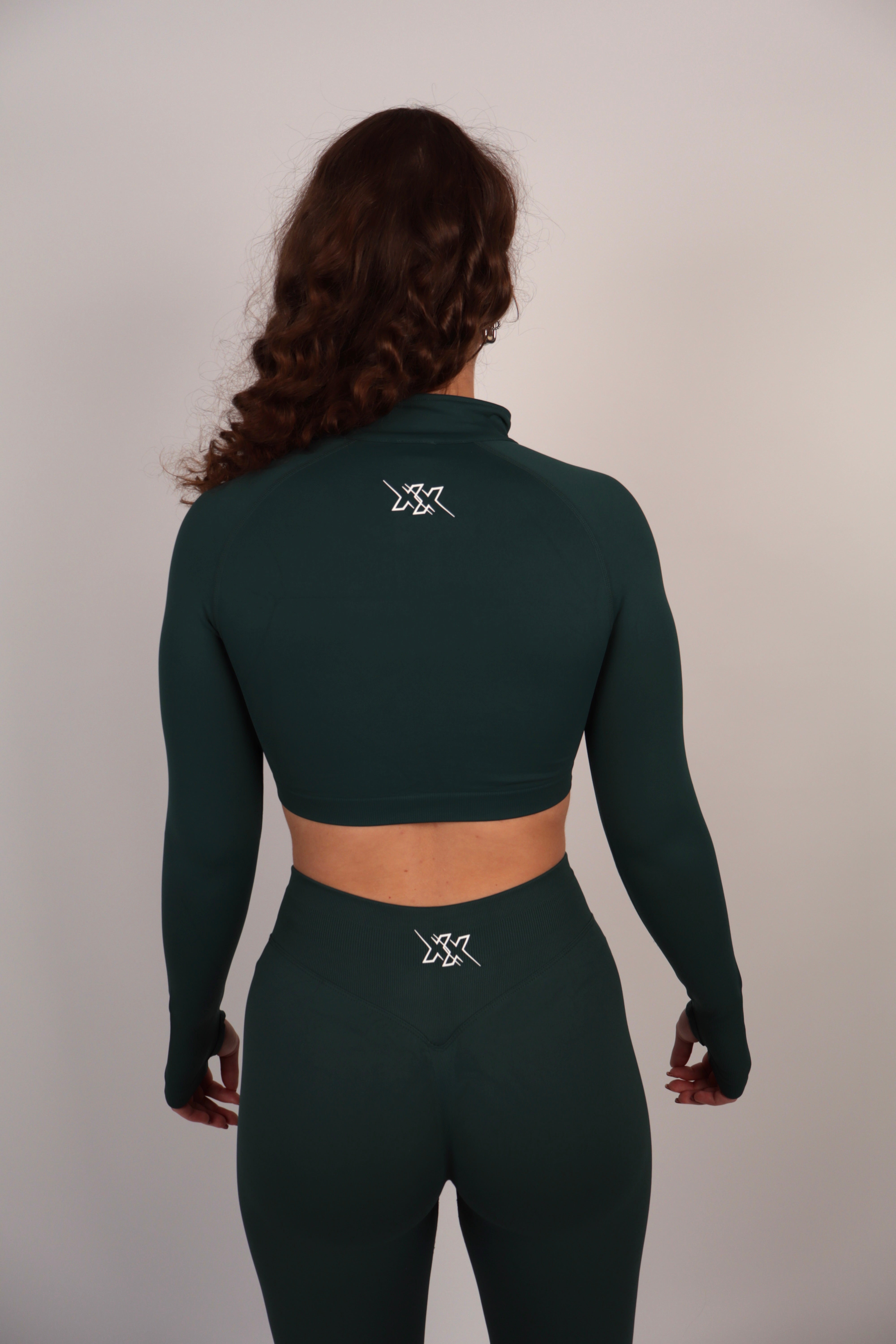 Extreme Crop Zipper – Deep Green