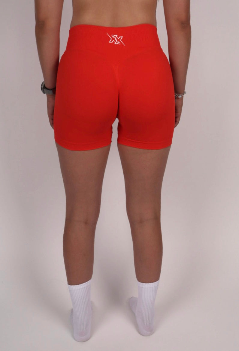 Extreme Scrunch Shorts – Fire Orange - Next Extreme Performance
